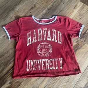 Harvard University Official Women's Crop Top New Licensed Harvard shirt Sz L